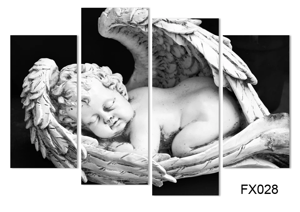 Европейский белый и черный ангелы холст Современная живопись голые Дети