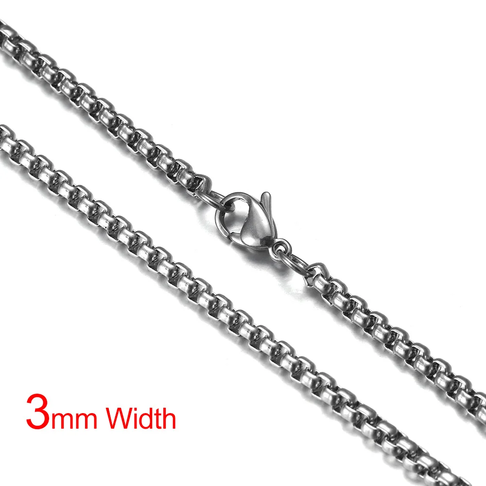 3mm Width Колье на цепи из нержавеющей стали с застежкой Омаров ювелирные изделия из серебра DIY Изготовление готовых цепей Мужские аксессуары 2-4 мм - Окраска металла: 3mm Width