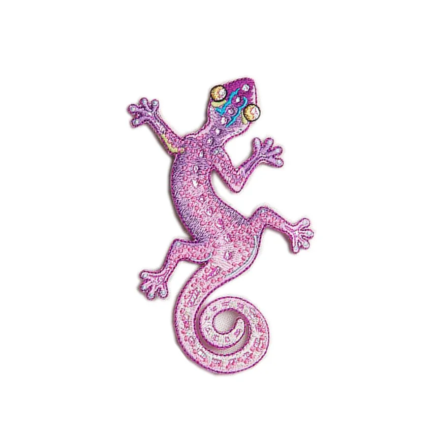 Послушание изысканный Творческий геккон ящерица вышивка патч-мотив аппликация