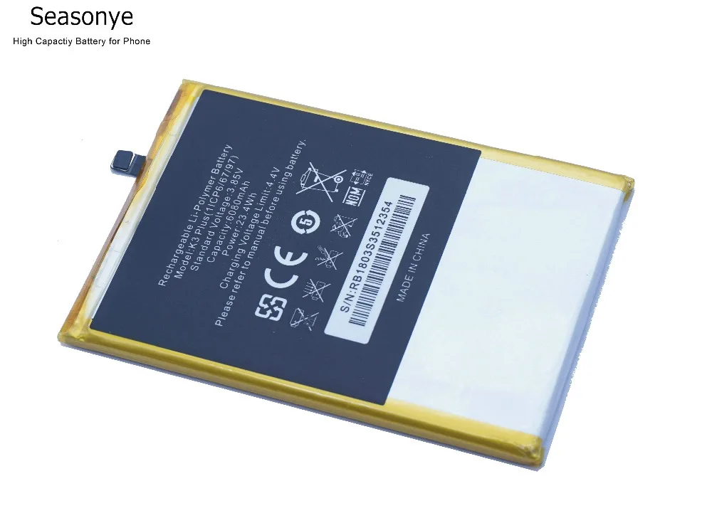 Seasonye 1x Новое поступление K3 PLUS 6080 мАч аккумулятор для телефона + отвертка