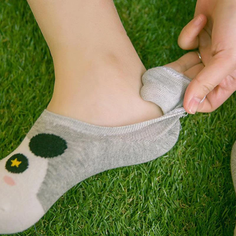 Новинка Милые женские носки с рисунками животных из мультфильмов Нескользящие
