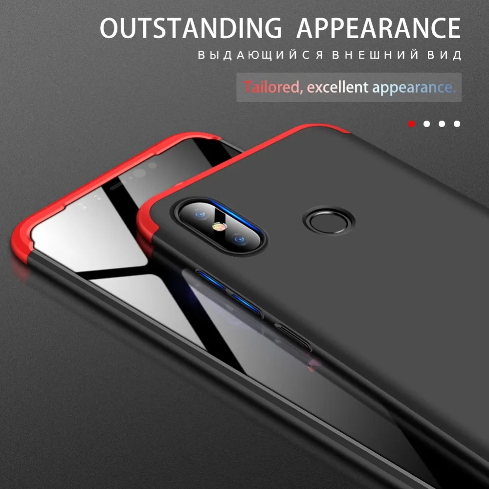 For Xiaomi Redmi Note 7 6 5 Pro 6A Mi A2 Lite Case 360 Full Protection Shockproof Phone 3in1 Cover |