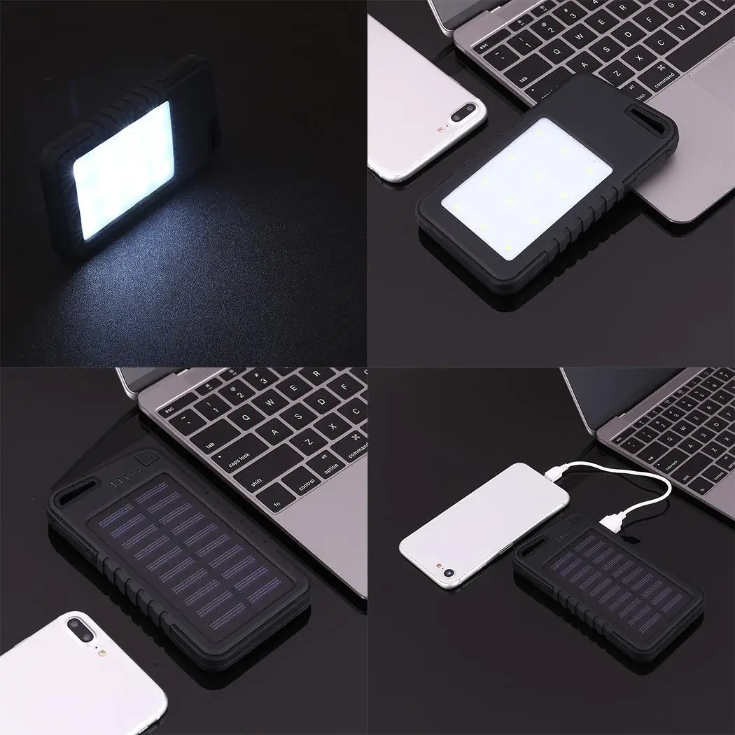 Внешний портативный двойной USB Солнечный внешний аккумулятор для iPhone Samsung Huawei Xiaomi