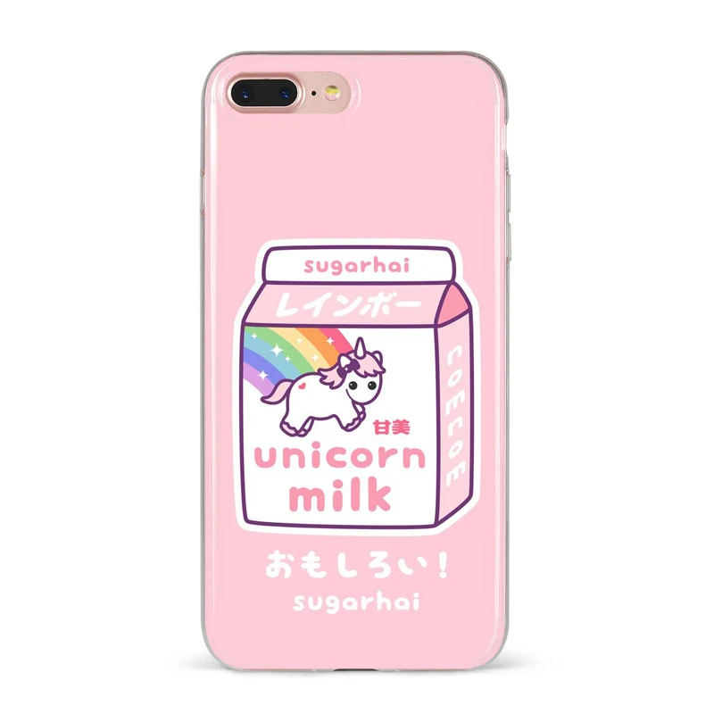 Милые Мультяшные животные Kawaii розовый Кот молоко чехол для телефона для Apple iPhone 8 7 6 6S Plus X 5 5S SE XS XR XS MAX Funda чехол для девочек - Цвет: TPU