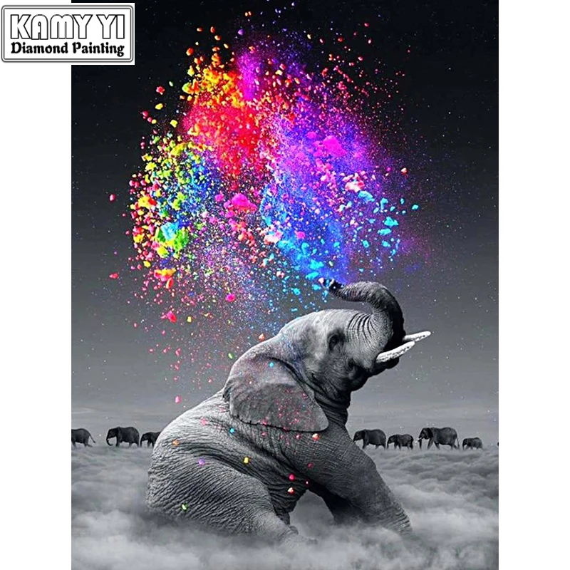 5D DIY Алмазная вышивка слоны и Радуга Алмазная картина вышивка крестиком полное квадратное украшение из мозаики стразами