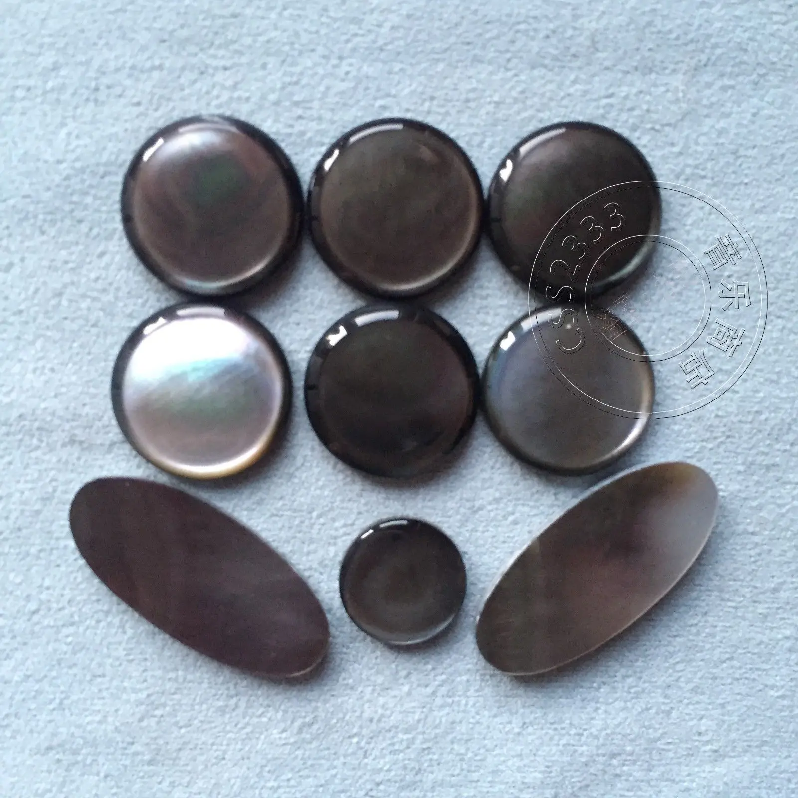 

2 set saxophone finger button pearl real shell black shell