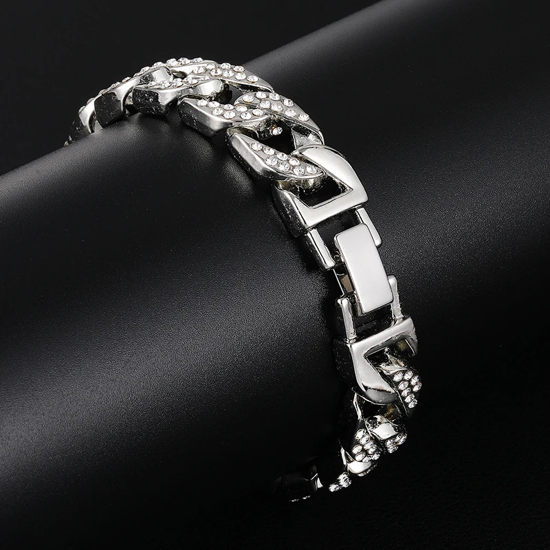D& Z Мужская Мода Bling Iced Out Кристалл Стразы кубинское звено цепочка на шею для мужчин рок хип хоп ювелирные изделия