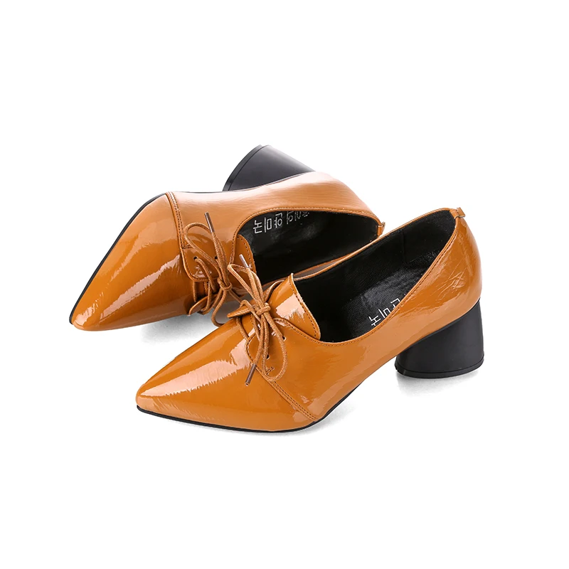 HEE GRAND/Винтажные женские туфли лодочки на платформе оксфорды с острым носком