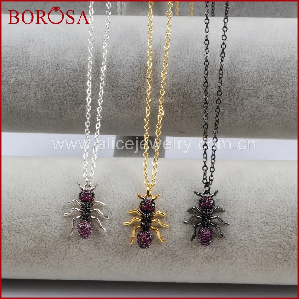 BOROSA 6 шт. ожерелье муравьи насекомые вредители смешанные цвета CZ кубический
