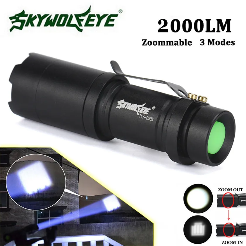Светодиодный фонарик супер яркий масштабируемый 2000 лм Q5 AA/14500 3 режима|led flashlight