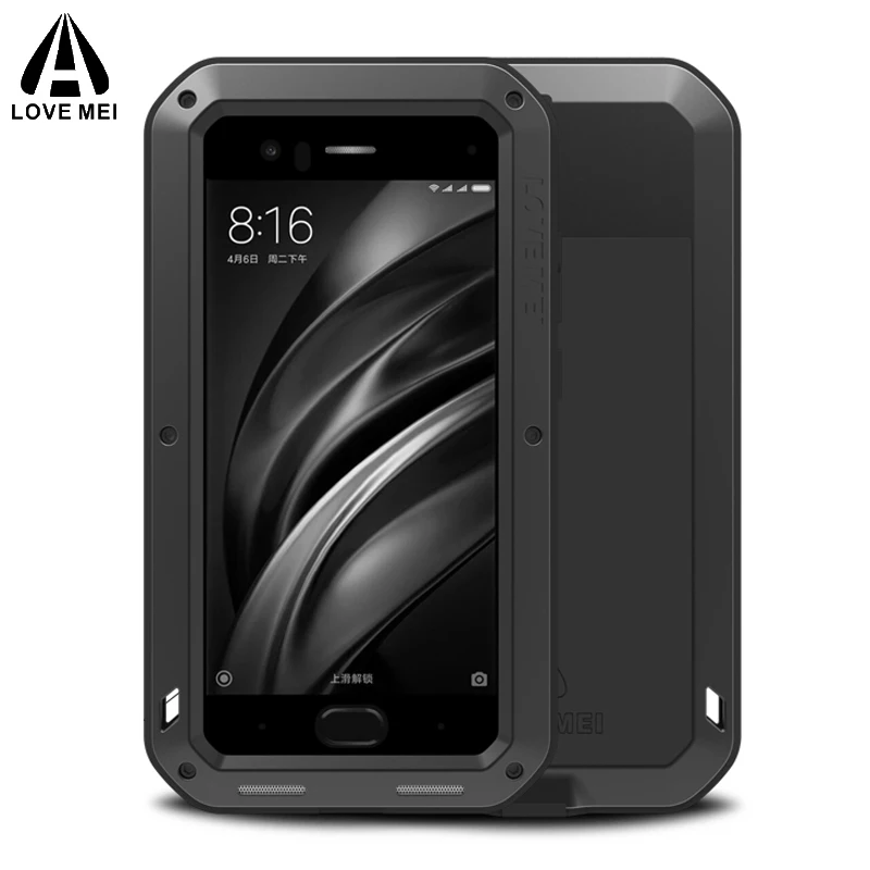 Чехол для Xiaomi Mi 6 оригинальный металлический алюминиевый мощный чехол Love Mei
