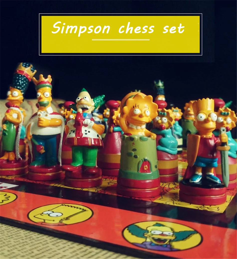 Красивый Красочный Симпсон высококачественный Шахматный набор для детей Лучший