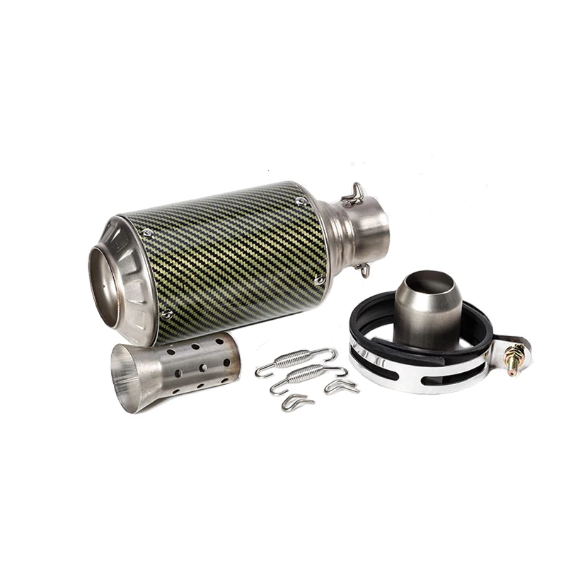 51mm Motorcycle Carbon Exhaust Tip Muffler Pipe Escape With Silencer Case For ER6N Z750 MT07 ATV Dirt Bike | Автомобили и