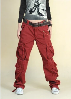 Брюки карго цвета хаки/чёрного в стиле хип хоп|womens hip hop pants|baggy pants womenpants women |