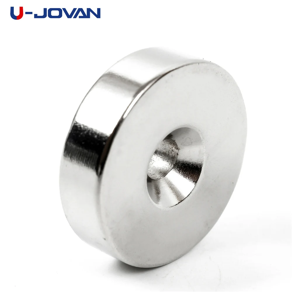 

U-JOVAN 1pc 35 x 10 hole: 6mm N35 Strong Neodymium Magnet Countersunk Ring Rare Earth Magnets for Art Craft 35*10 hole 6mm