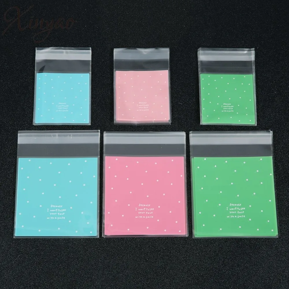 

XINYAO 100 шт./лот 7/10 см Многоразовые Пакеты, полипропиленовый пакет, упаковка, полиэтиленовый пакет, самоклеящееся уплотнение, подарочные пакет...