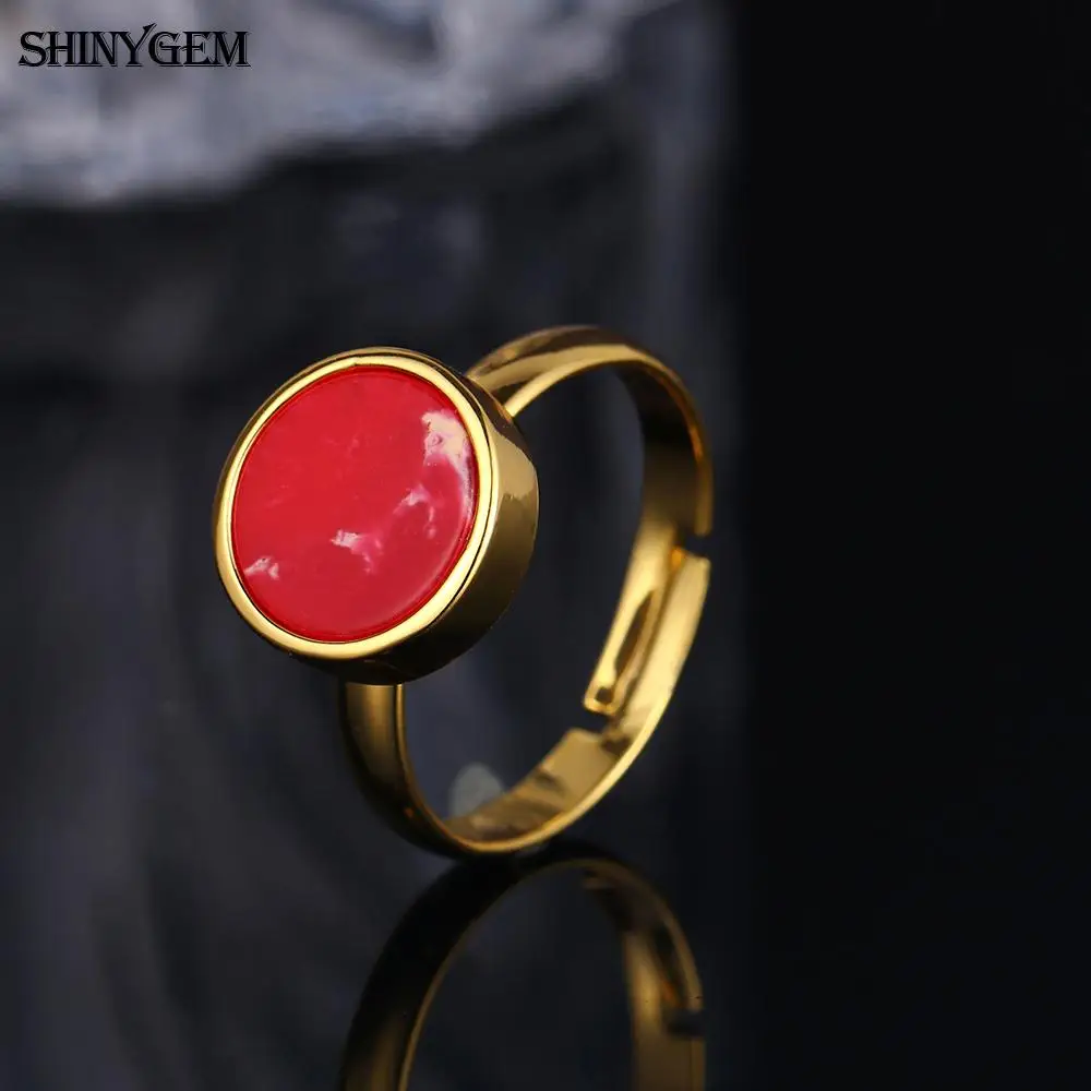 ShinyGem Гладкий Круглый натуральный морской осадок ювелирные изделия из яшмы набор