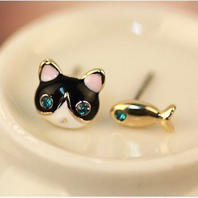 Женские асимметричные серьги Boucle D'oreille Femme Простые Модные с голубым кристаллом