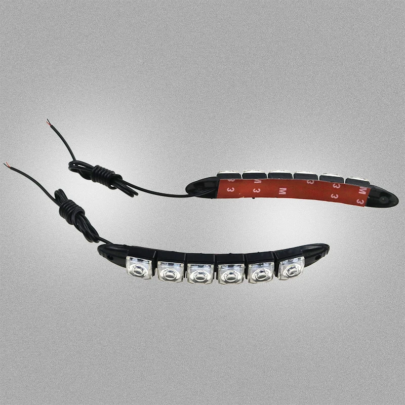 1 шт. DRL Дневной ходовой светильник 6LED белый водонепроницаемый гибкий