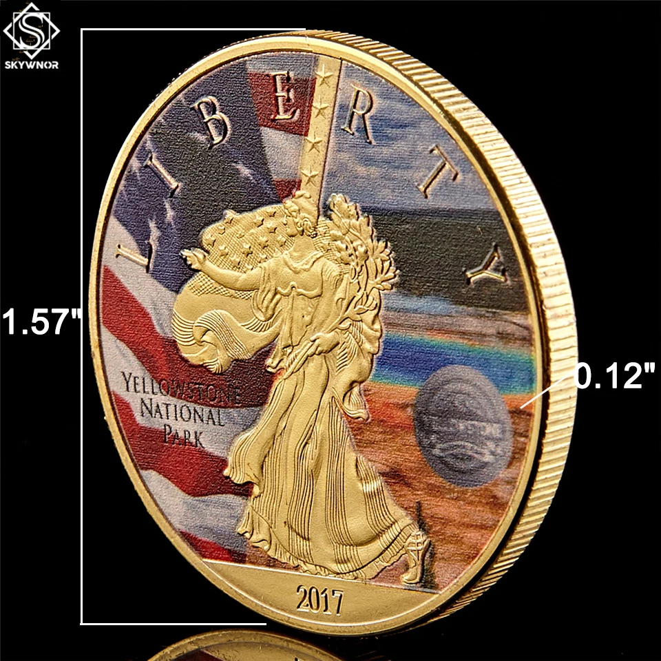 5 шт./лот 2017 Американский Йеллоустоун национальный парк природа монета