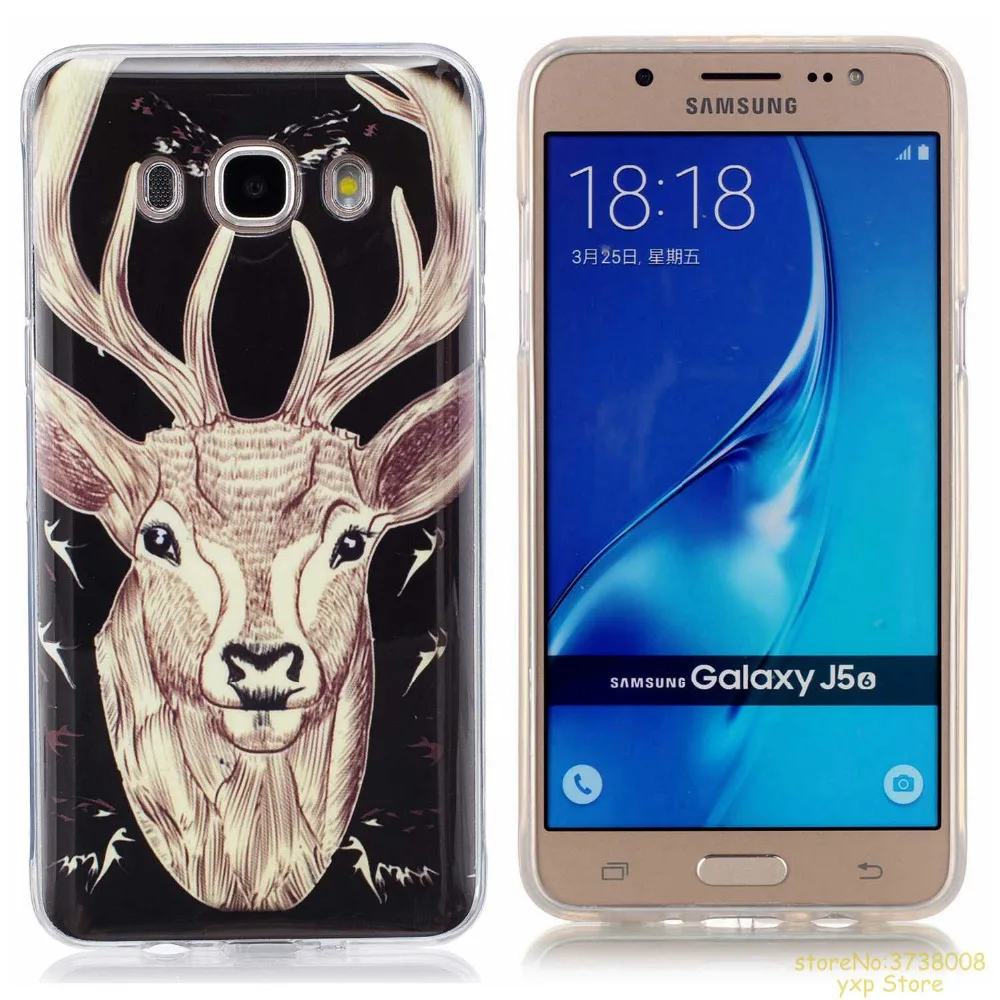 Светящийся чехол для телефона Samsung J5 2016 J510 мягкий светящийся в темноте из ТПУ и