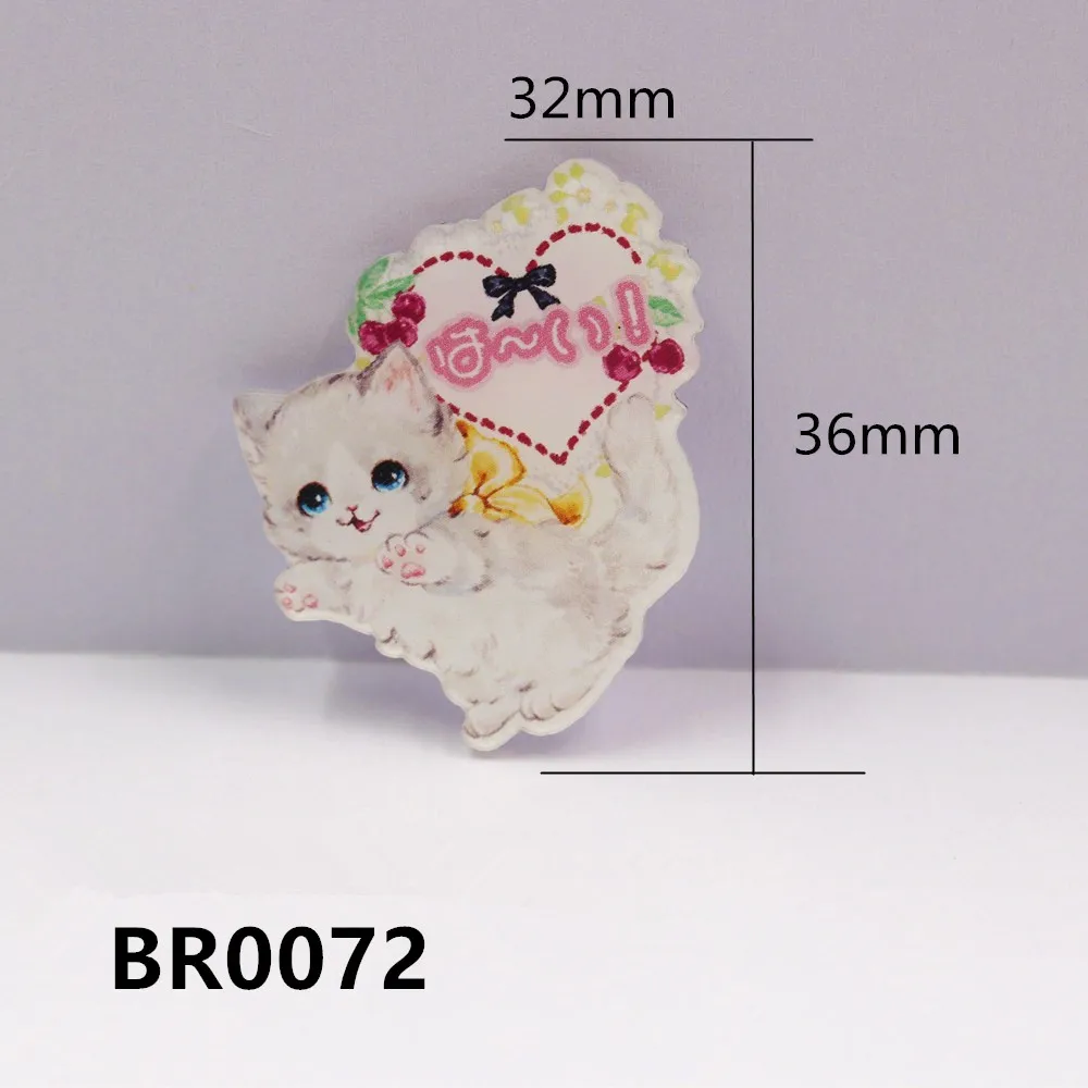 BR0072 1 шт. с плоской задней частью и акрил cat バレエシューズ カワイイbrooch декоративные
