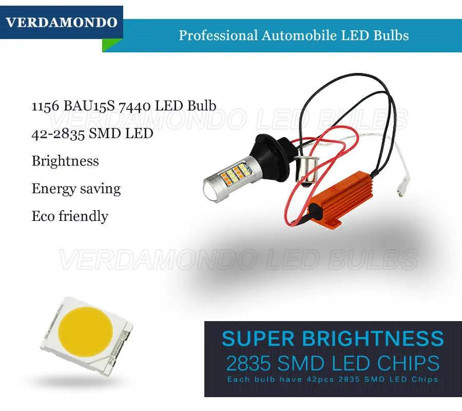 Двухцветный СВЕТОДИОДНЫЙ рулевой фонарь BUA15S 1156 7440 2835 42 SMD белый и желтый для руля