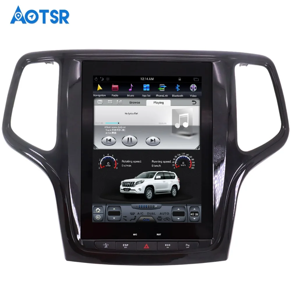 Автомобильный GPS навигатор в стиле Tesla на Android для JEEP Grand Cherokee 2014 2018 золотистый и