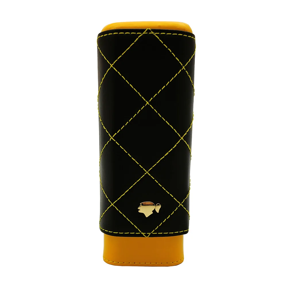 COHIBA Кожаный Портсигар Humidor High-end 2 трубки держатель дорожные аксессуары карманные сигареты хранение портативная Сигара коробка