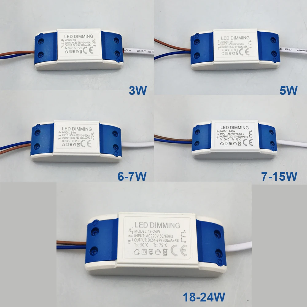 1W-36W LED Driver Adapter for lamp new Bare Board Transformer Power Supply Input 300mA AC-DC Dimmable/Non 85-265V | Лампы и освещение