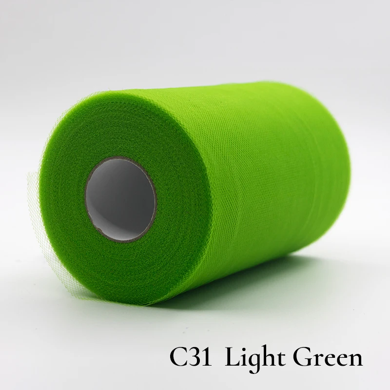 31Light Green Рулон тюля, 100 ярдов, органза, свадебное украшение, пачка для детского душа, рулон тюля, 15 см, украшение для вечеринки и мероприятий, декор для помолвки - Цвет: 31Light Green