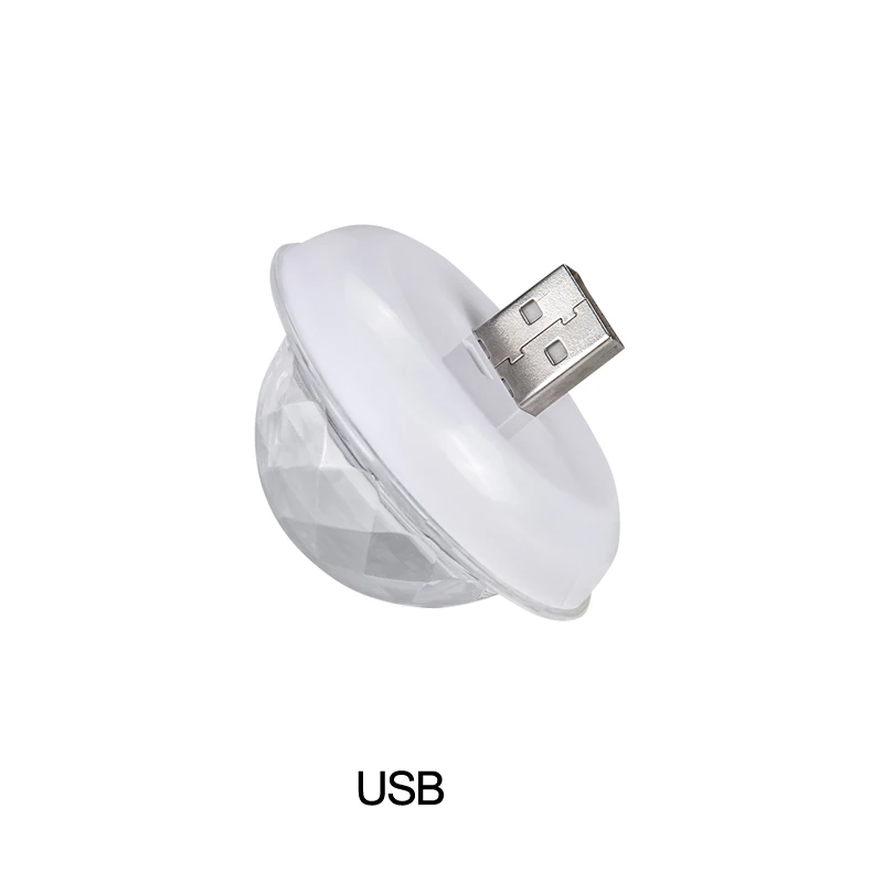 USB мини сценический светильник с музыкальным датчиком 4 вида Micro usb/светильник ning/type C для телефона портативный хрустальный магический шар эффект лампы - Цвет: Тёплый жёлтый
