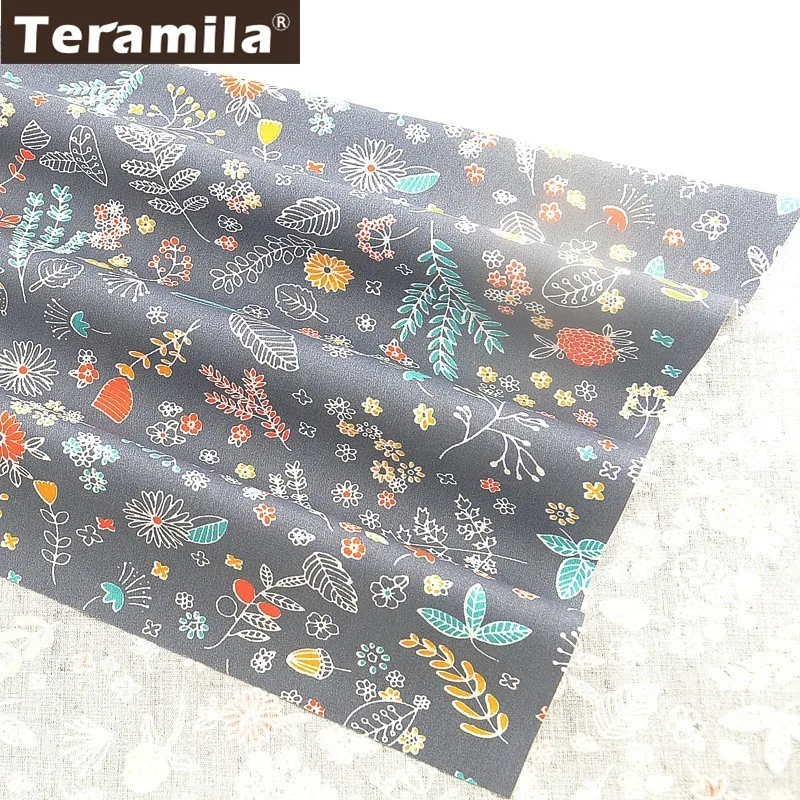 Teramila цветы хлопок ткань метров Telas Algodon Ткань DIY шитье штор платье лоскутное одеяло Beedsheet домашний текстиль