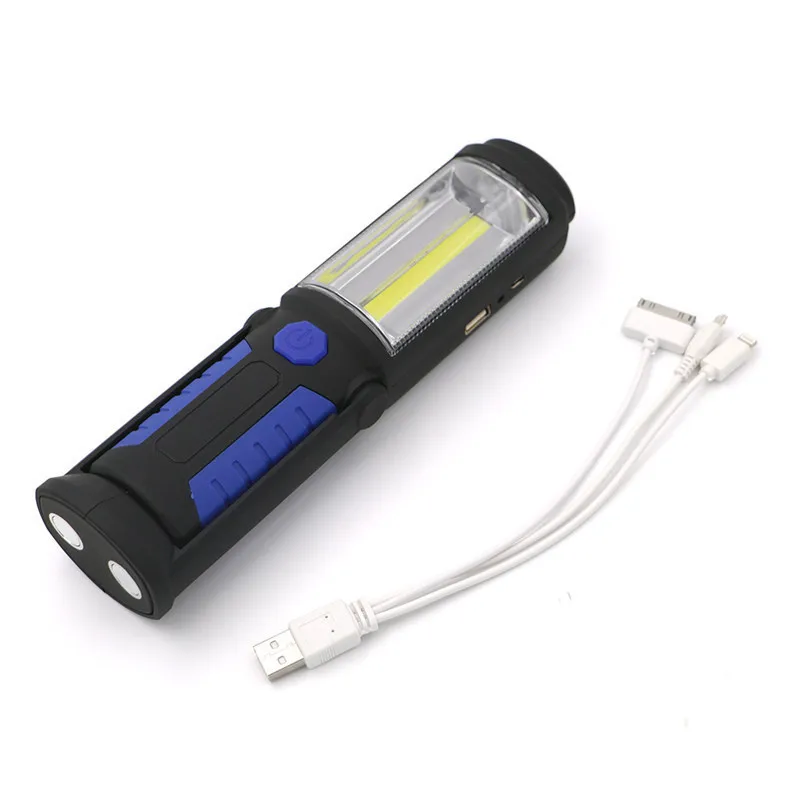 2 режима портативный COB светодиодный USB Перезаряжаемый рабочий светильник лампа вспышка светильник с магнитом подвесной крючок для наружного ремонта автомобиля спортивный светильник