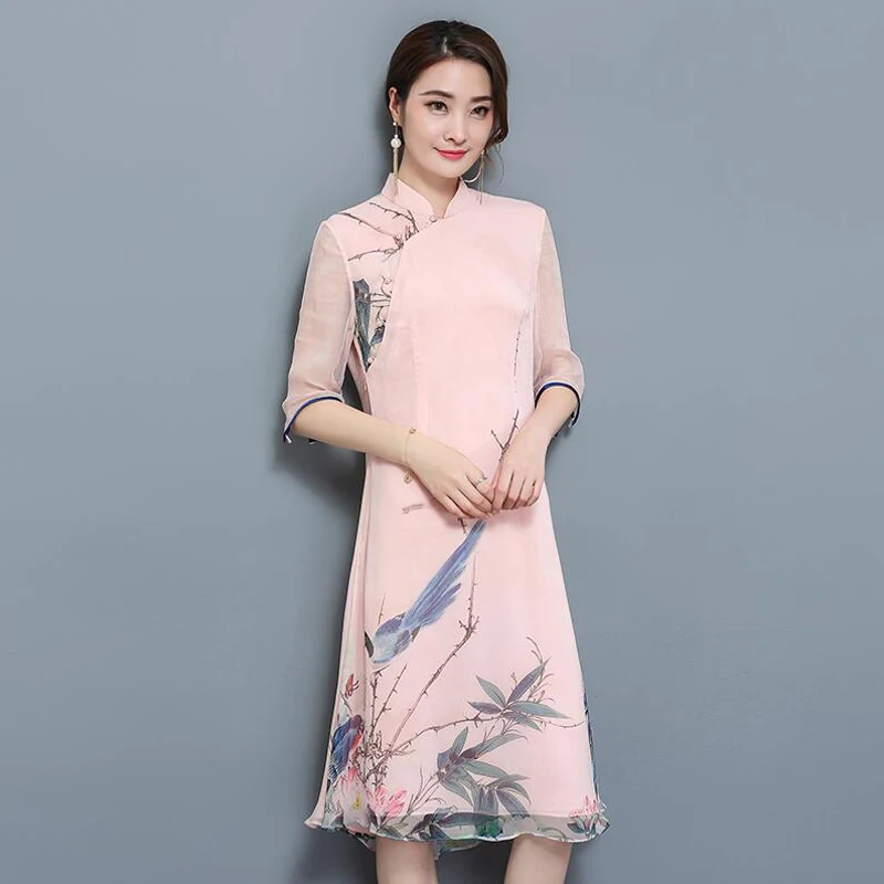 Высокое качество 2018 новые женские свободные летние длинные платья в китайском