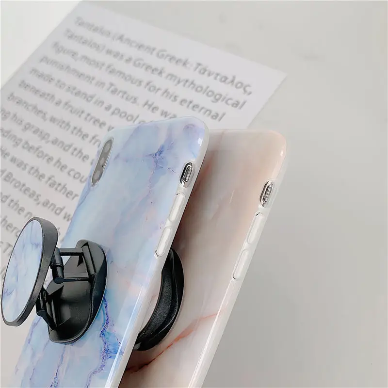 FLYKYLIN глянцевый мраморный чехол для iphone 6 S 7 8 Plus X XR XS Max Coque Ретро задняя крышка на
