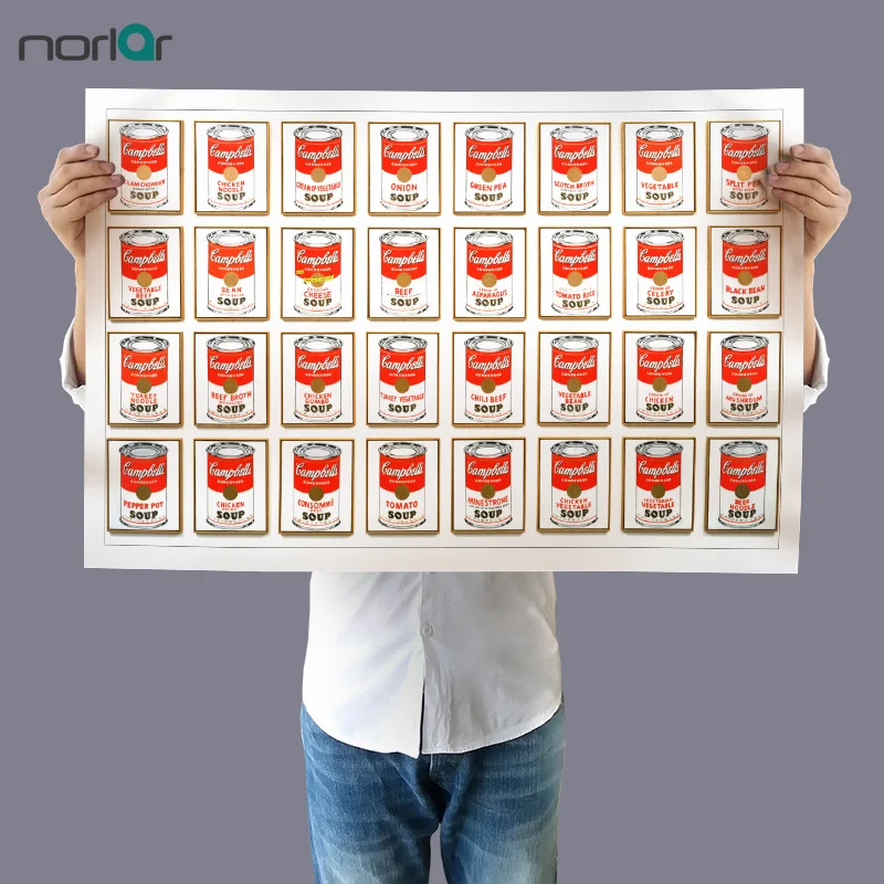 Художественная печать Энди вархол Кэмпбелл суп Настенный декор холст живопись