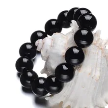 

Bracelet Bangle Jade Agate Jewelry Natural-Black Round for Men Women Beads Strand Elastic jade bangle health stone