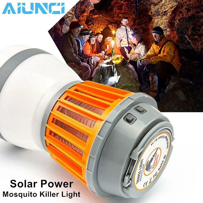 Лампа на солнечной батарее с USB зарядкой для уничтожения комаров