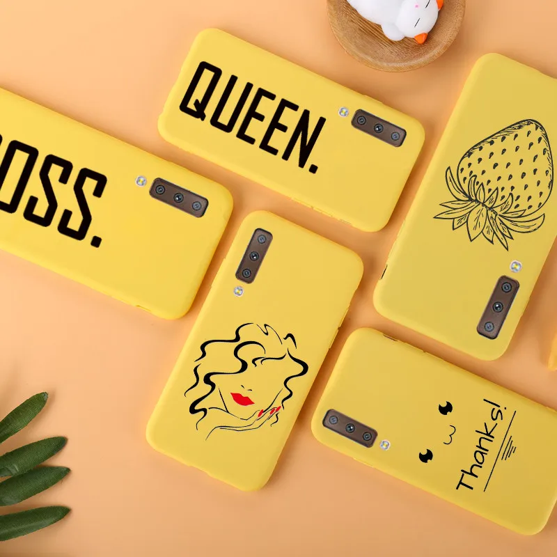 Мягкий желтый чехол из ТПУ для samsung Galaxy A70, чехол для samsung Galaxy A50, A30, S8, S9 plus, S7, S7 edge, силиконовый чехол