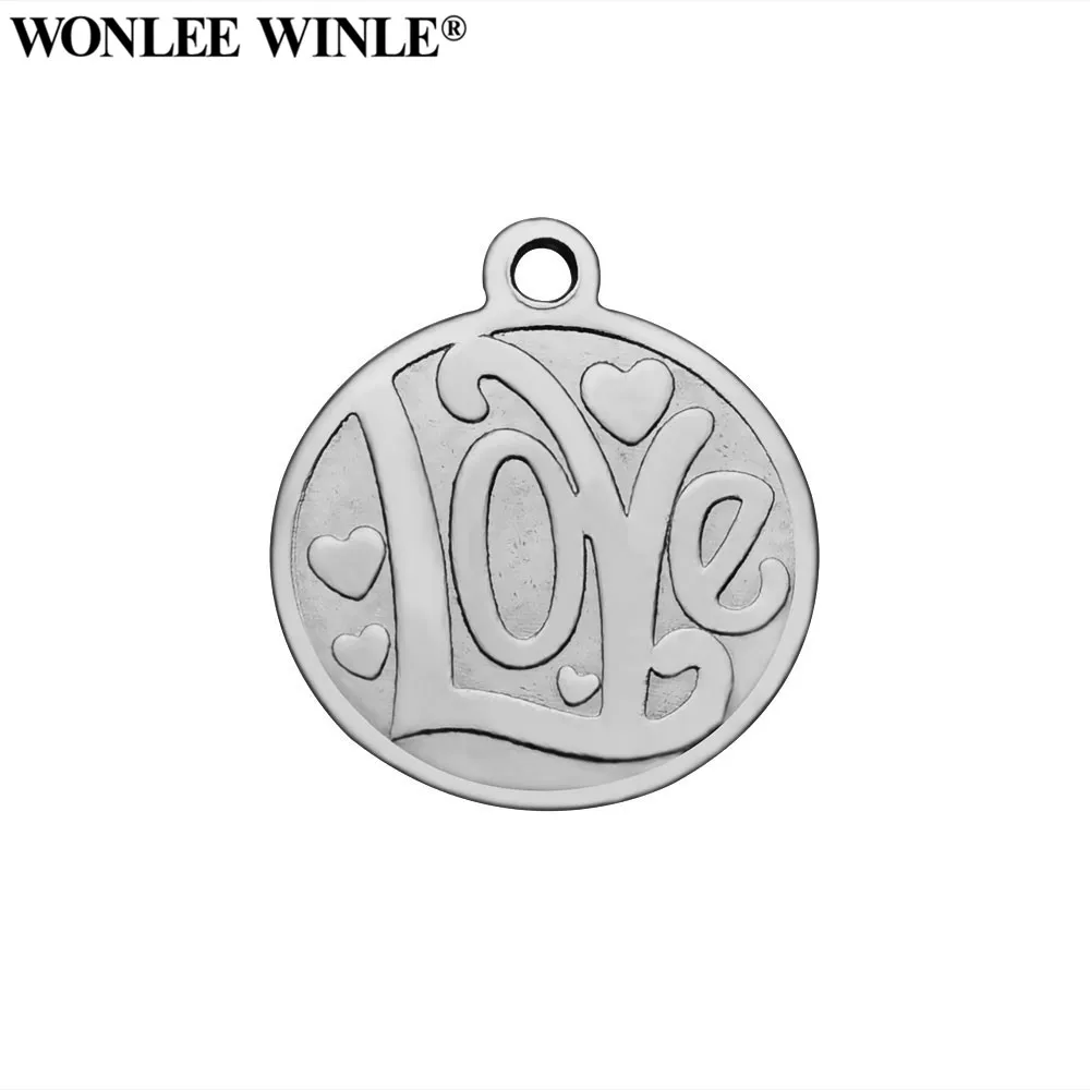 Wonlee Winle DIY 316l нержавеющая сталь живой Смех Любовь круглое очарование подвески для