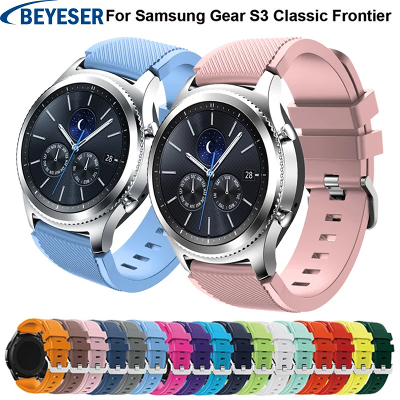 22 мм силиконовый браслет ремешок для часов Samsung Gear S3 Frontier классический спортивный