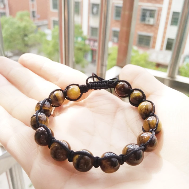 Высокое качество 8 мм тигровый глаз натуральный камень из бисера Плетеный