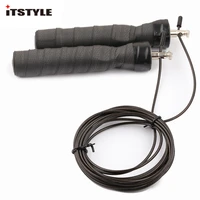 itstyle adjustable steel wire jump rope crossfit speed leather bandage non slip ultra light bear racing skipping rope