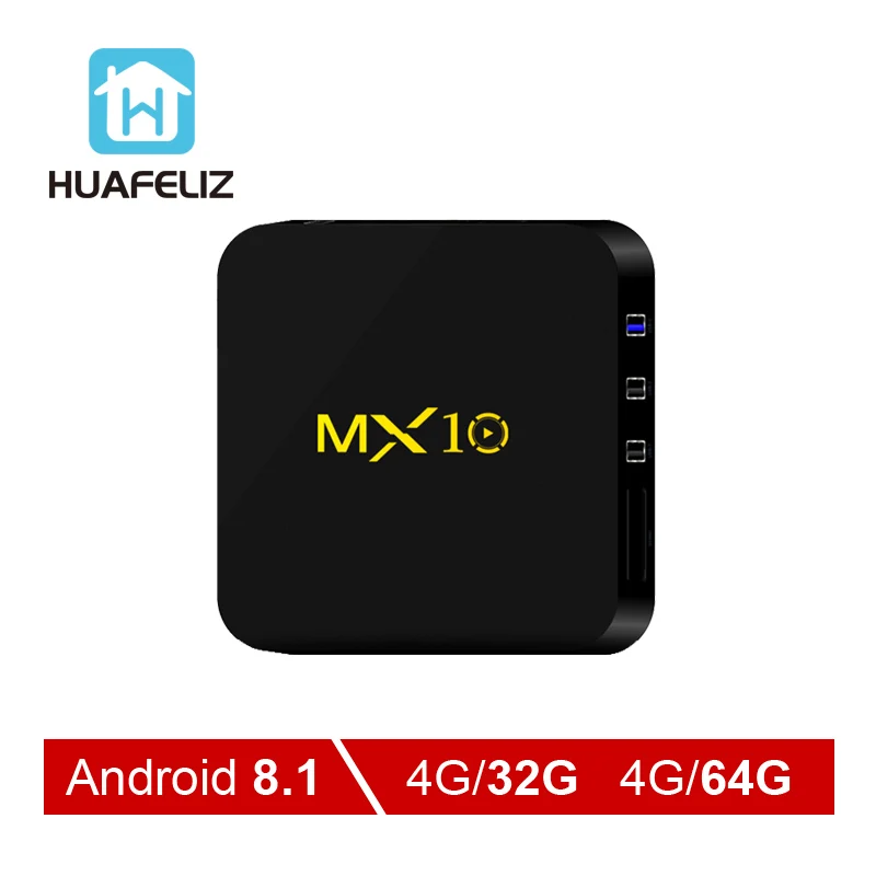 MX10 Смарт ТВ коробка Android 8 1 4 K HD Wi Fi 100 M LAN USB3.0 RK3328 ядра 64bit DDR4 Гб оперативной памяти 32