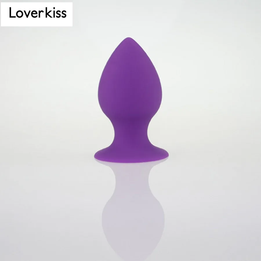 Силиконовая Анальная пробка Loverkiss фиолетового цвета малый/средний/большой