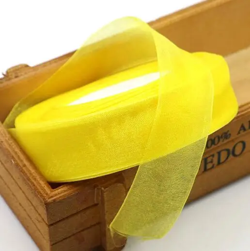5/8 дюймов шелковой органзы Кружево ленты 15 мм Ширина прозрачный Ленты DIY Craft