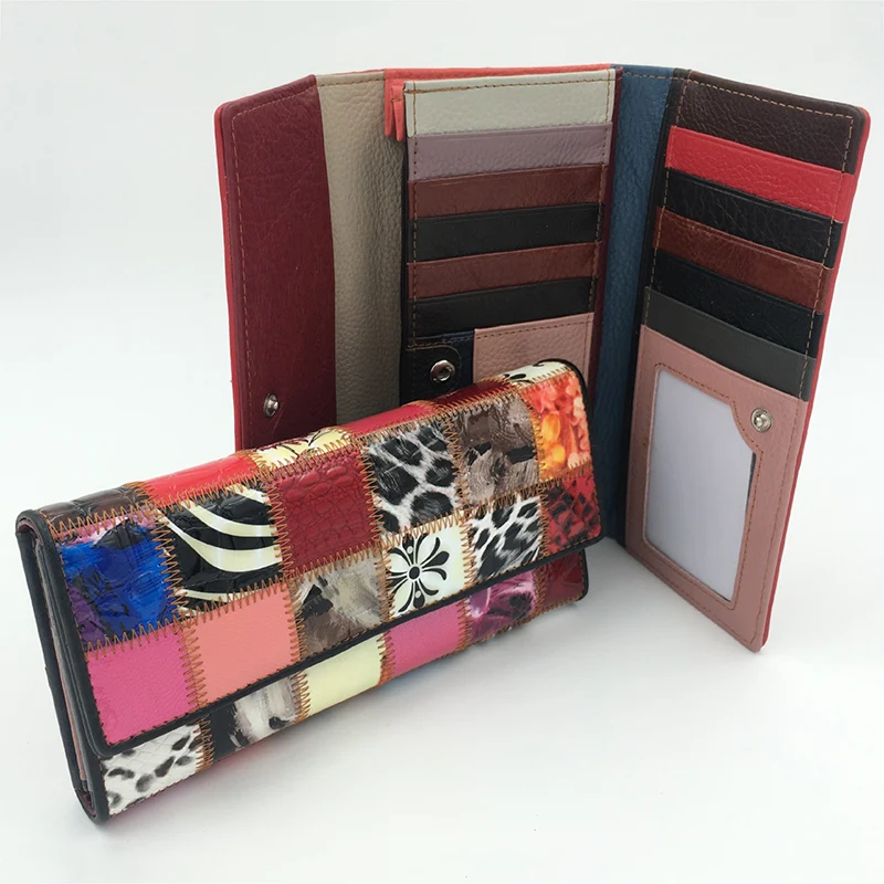 Женские сумки в три сложения 2019 кошелек из натуральной коровьей кожи Женский для