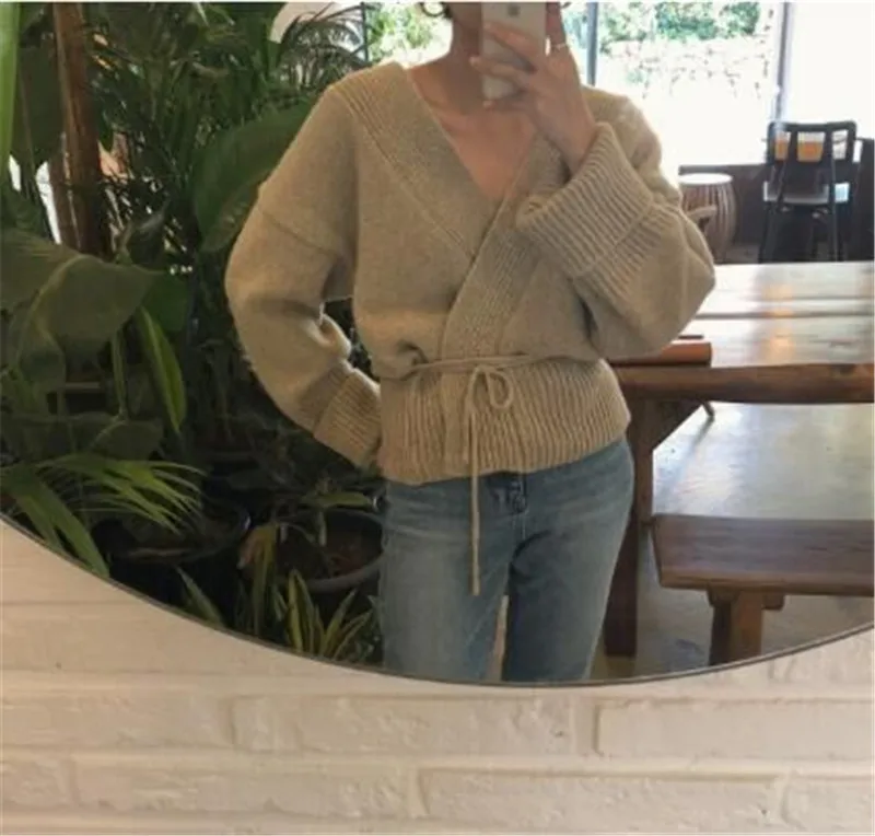 RUGOD однотонные винтажные женские кардиганы Повседневные вязаные элегантные женские свитера тонкие женские топы sueter mujer invierno