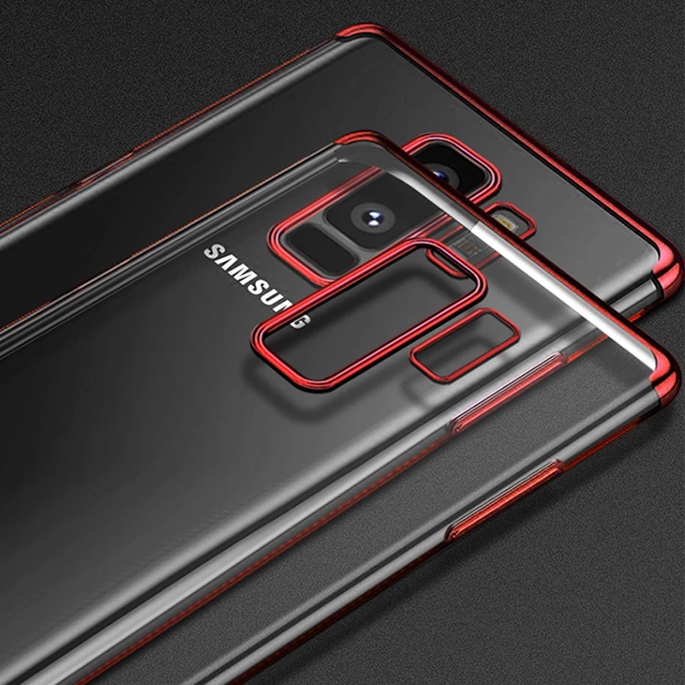 Роскошные Crystal Clear чехол для Samsung Galaxy S9 плюс Чехол глянцевый хромированные Gold Ultra